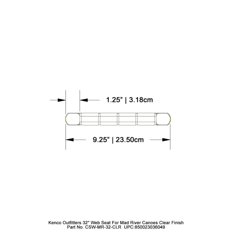 Kenco Outfitters 34" Web Seat for Mad River Canoes - Clear Finish
