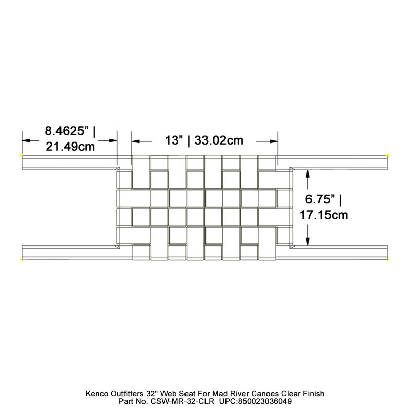 Kenco Outfitters 34" Web Seat for Mad River Canoes - Clear Finish
