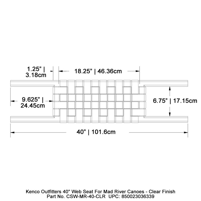 Kenco Outfitters 40" Web Seat for Mad River Canoes - Clear Finish