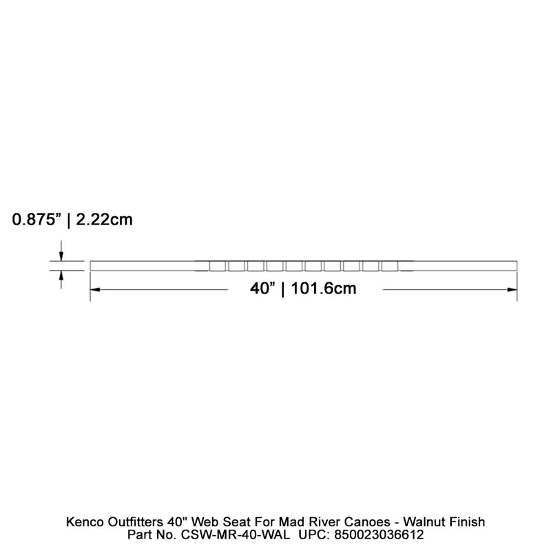 Kenco Outfitters 40" Web Seat for Mad River Canoes - Walnut Finish