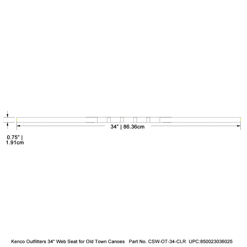 Kenco Outfitters 34" Web Seat For Old Town Canoes - Clear Finish