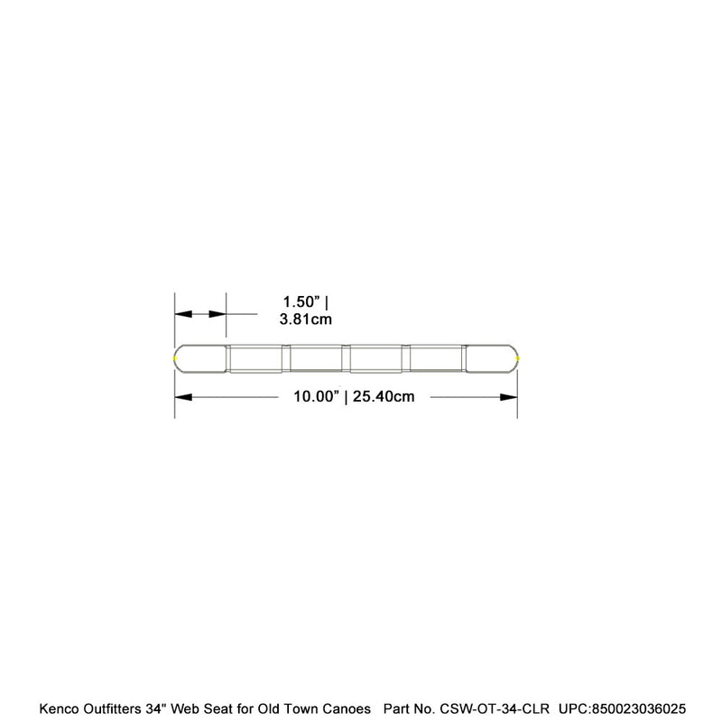 Kenco Outfitters 34" Web Seat For Old Town Canoes - Clear Finish