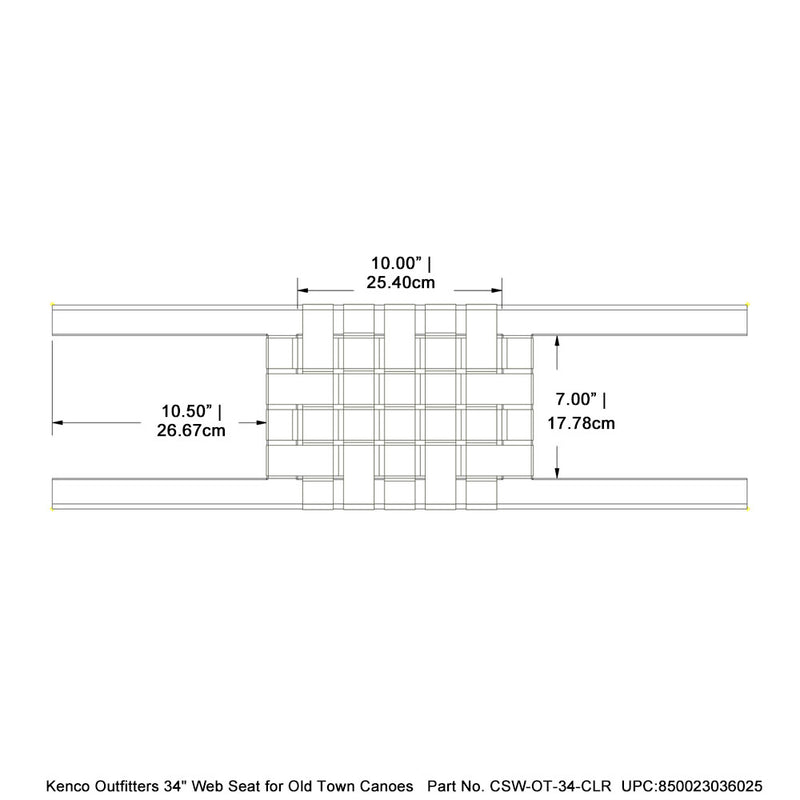 Kenco Outfitters 34" Web Seat For Old Town Canoes - Clear Finish