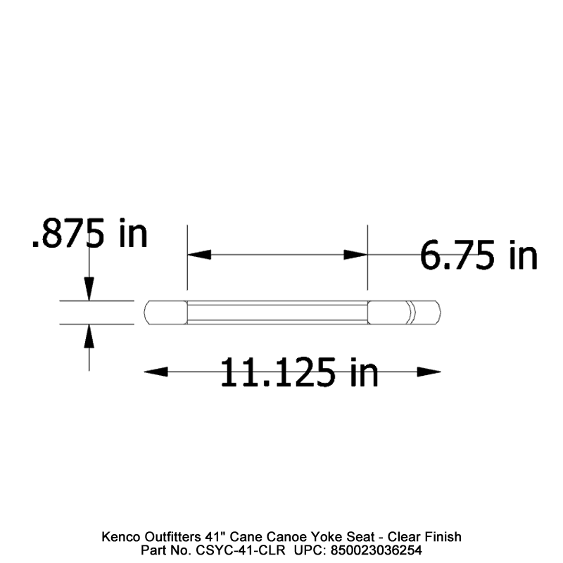 Kenco Outfitters 41" Cane Canoe Yoke Seat - Clear Finish