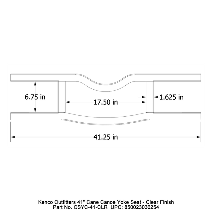 Kenco Outfitters 41in Caned Canoe Yoke Seat Clear Finish