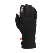 Black glove with a CTR logo against a white background. 