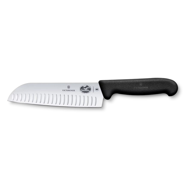Classic Santoku Granton Knife 7" | Black