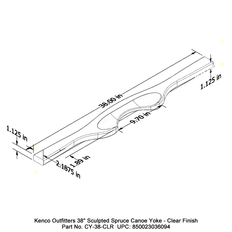 Radisson 38" Sculpted Spruce Canoe Carrying Yoke