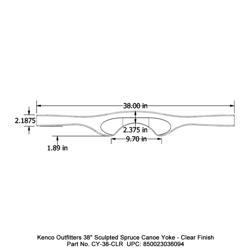 Radisson 38" Sculpted Spruce Canoe Carrying Yoke