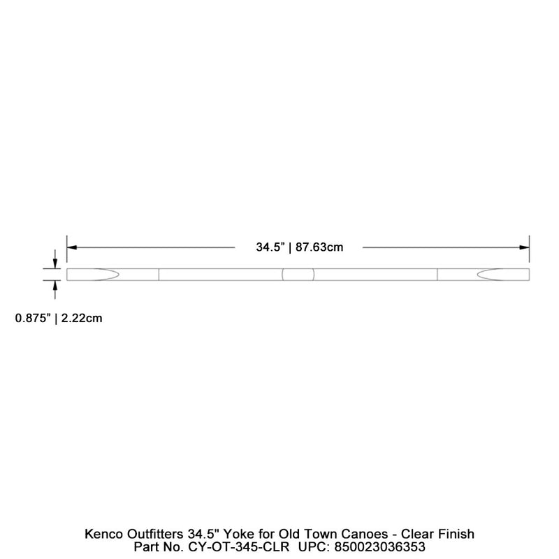 Kenco Outfitters 34.5" Yoke for Old Town Canoes - Clear Finish