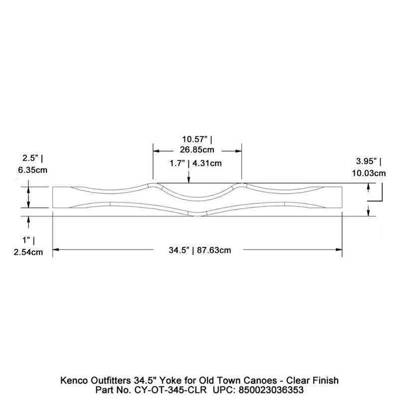 Kenco Outfitters 34.5" Yoke for Old Town Canoes - Clear Finish