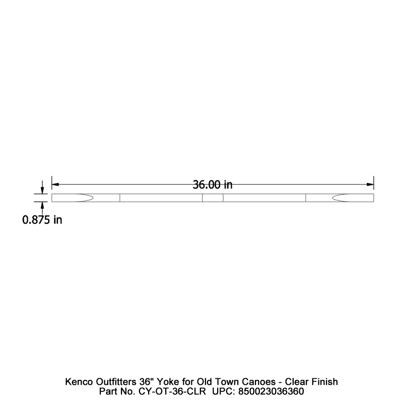 Kenco Outfitters 36" Yoke for Old Town Canoes - Clear Finish