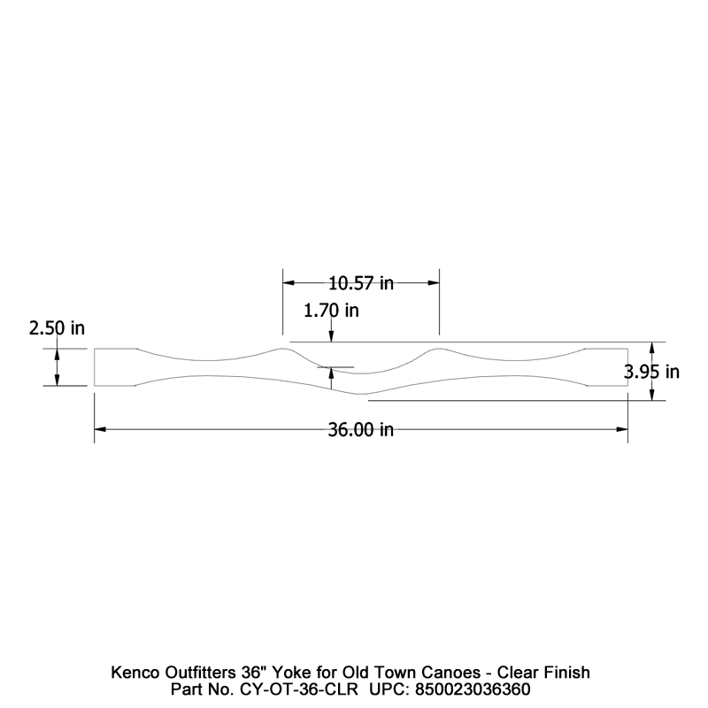 Kenco Outfitters 36" Yoke for Old Town Canoes - Clear Finish