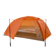 An open orange tent