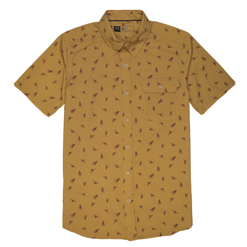 Men's Reel Short Sleeve Woven Shirt | Bronze