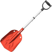 Red utility shovel on a white background.