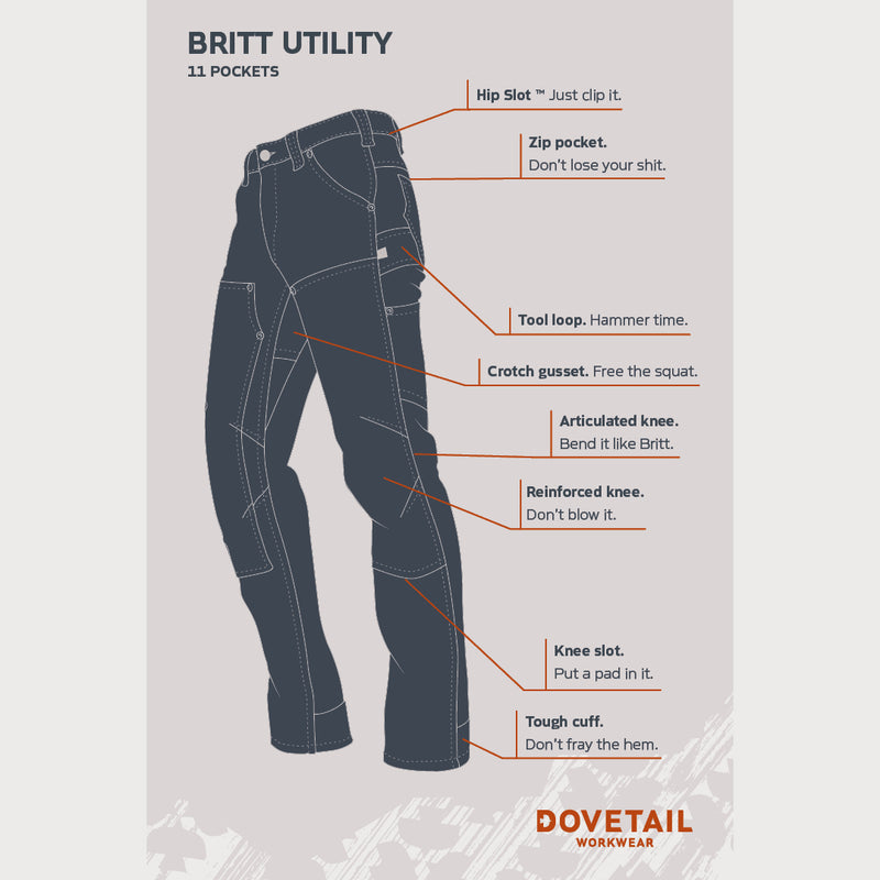 Women's Britt Utility Pants | Dark Grey