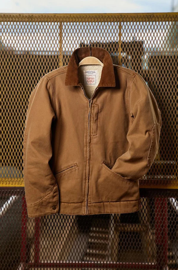 Women's Old School Trucker Canvas Work Jacket | Vintage Brown