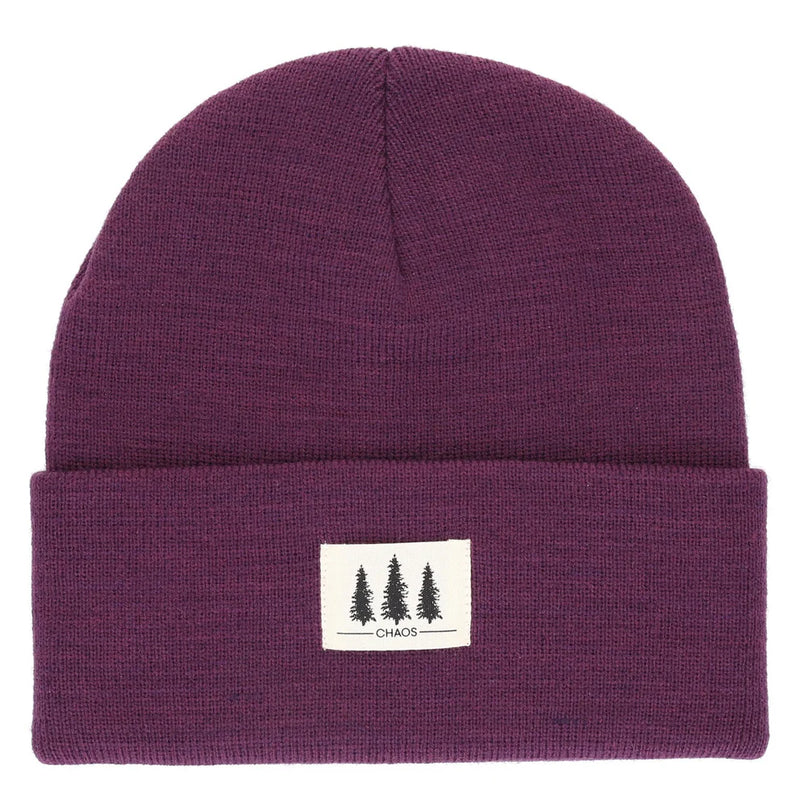 Amethyst purple beanie against a white background. 