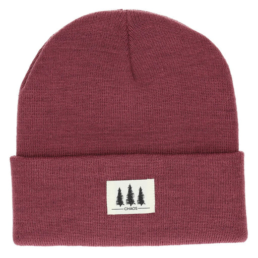 Pink beanie against a white background.