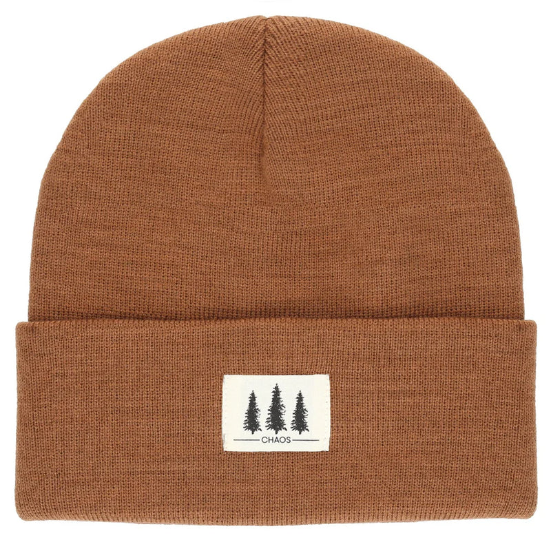 Bronze colored beanie against a white background. 