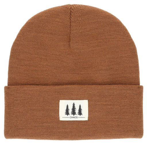 Bronze colored beanie against a white background. 