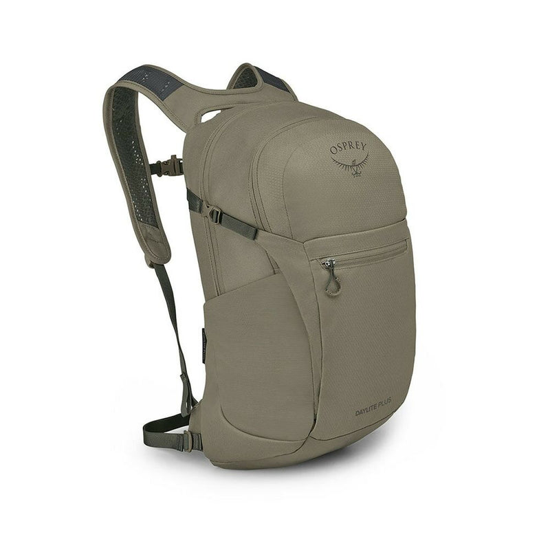Tan backpack on a white background.