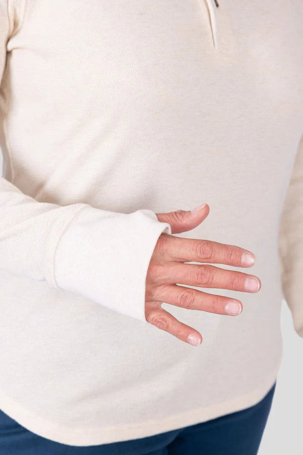 Women's Honed Long Sleeve Thermal Henley | Oatmeal