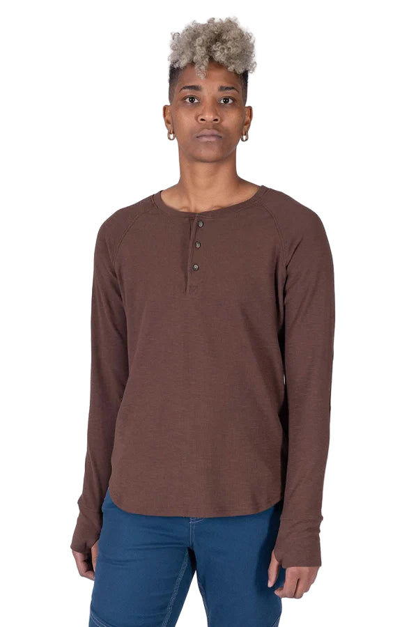 Women's Honed Long Sleeve Thermal Henley | Kodiak Brown