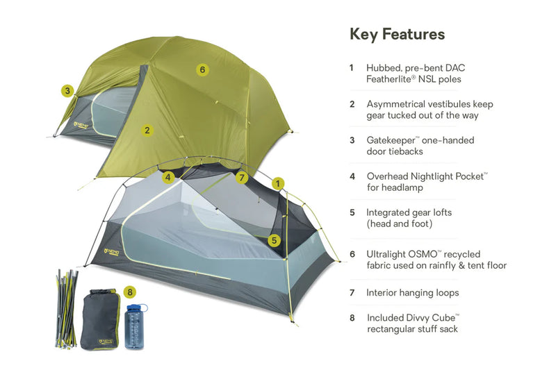 Dragonfly OSMO 3P Ultralight Backpacking Tent | Birch Bud/Goodnight Gray