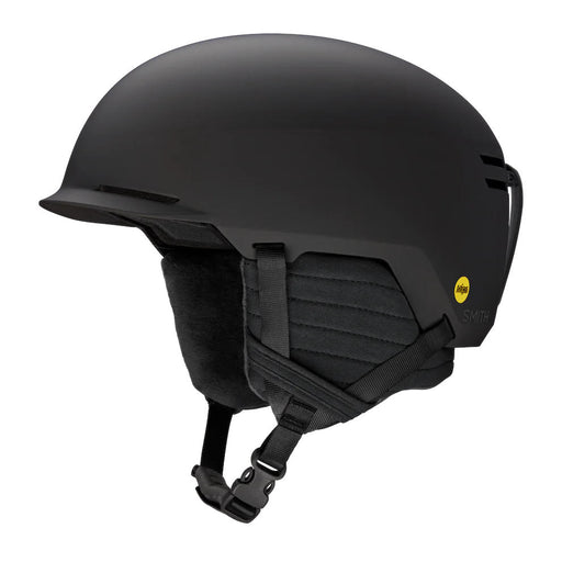 Black helmet with a visible brand logo on a white background