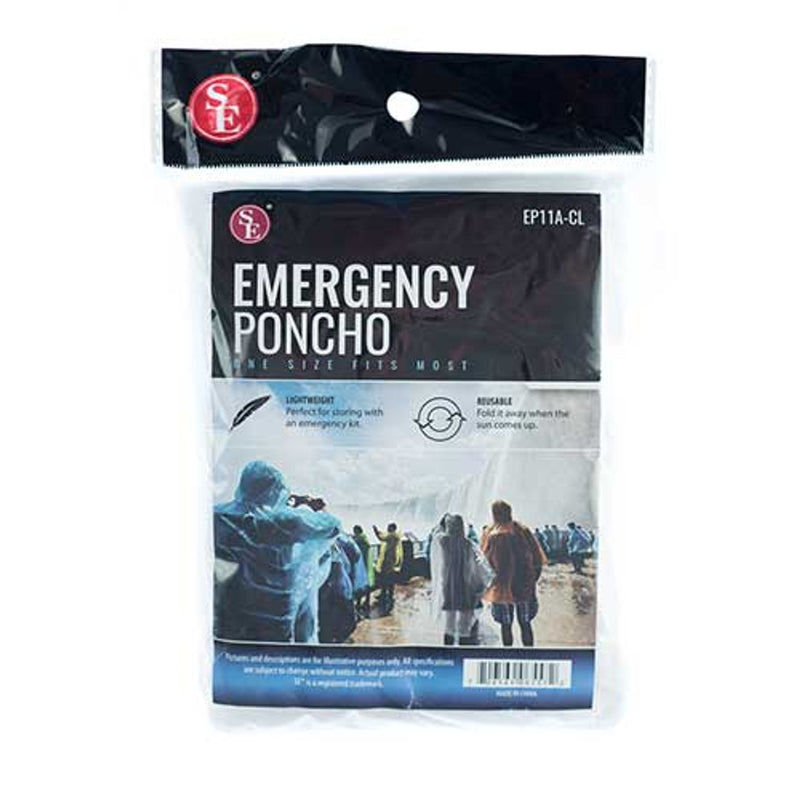 Emergency Full Sleeve Poncho With Hood | Clear