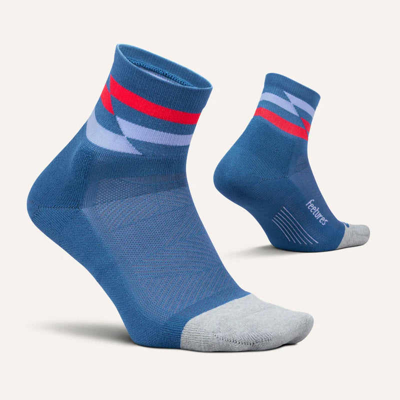 Elite Light Cushion Quarter Sock | Blue Track