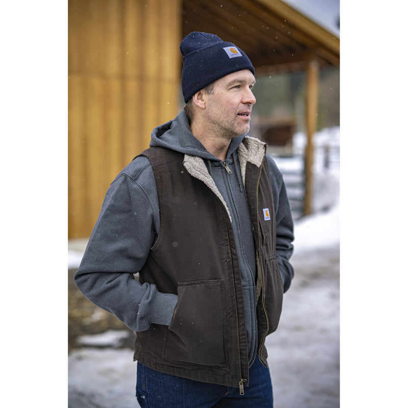 Carhartt Men's Sherpa-Lined Mock Neck Vest | Dark Brown