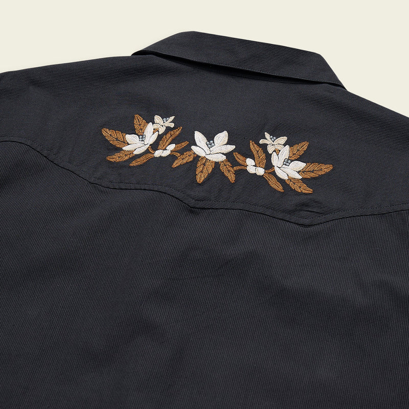 Men's Crosscut Denim Deluxe Snapshirt | Orange Blossoms: Antique Black
