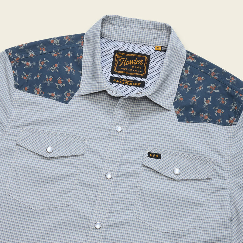 Men's H Bar B Tech Longsleeve | Rancher Floral: Smoke Blue