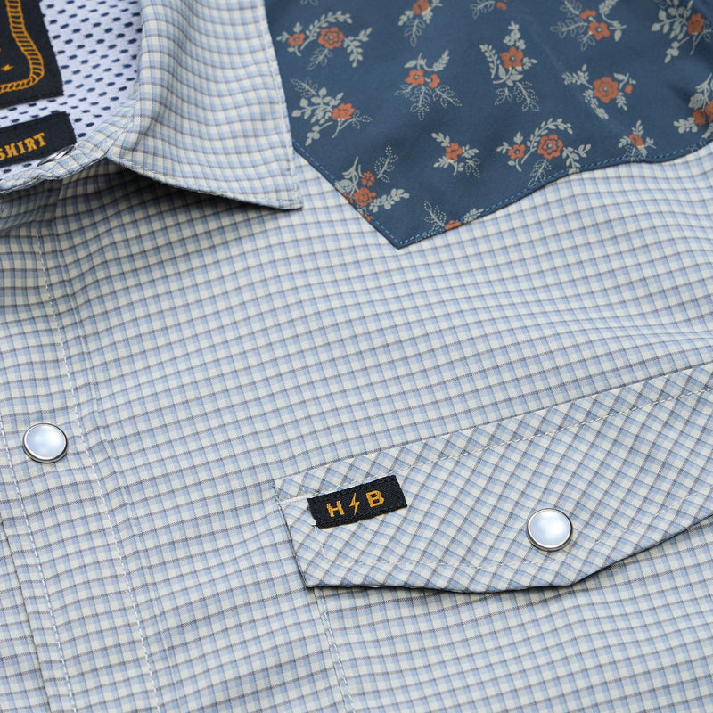 Men's H Bar B Tech Longsleeve | Rancher Floral: Smoke Blue