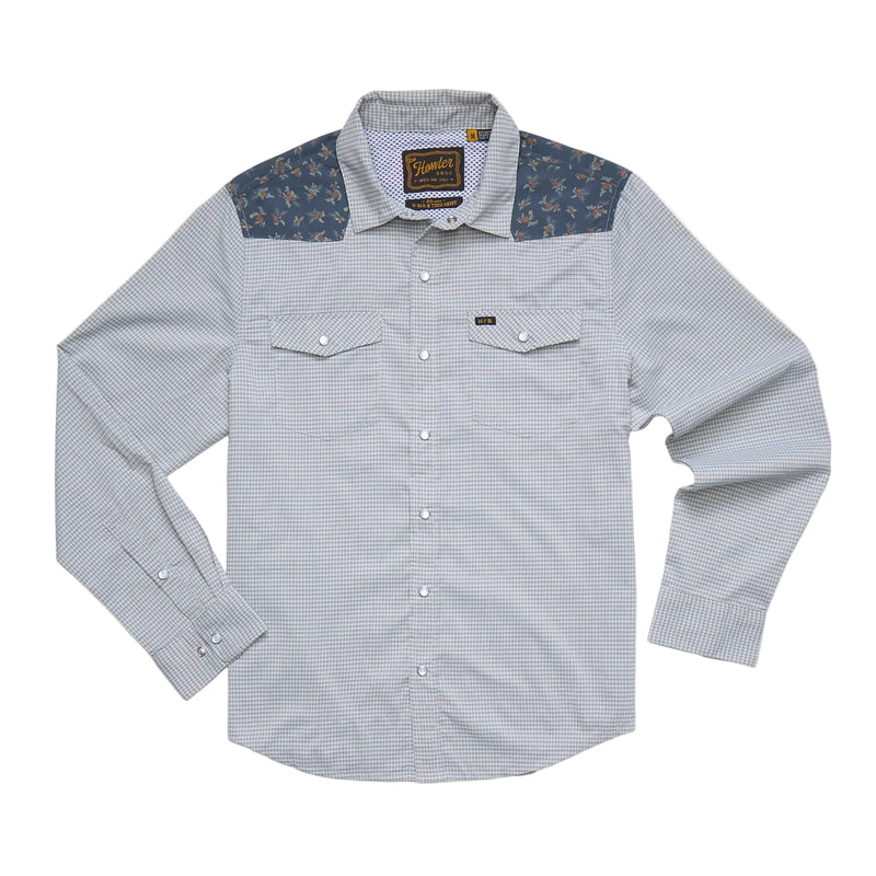 Men's H Bar B Tech Longsleeve | Rancher Floral: Smoke Blue
