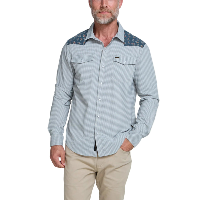 Men's H Bar B Tech Longsleeve | Rancher Floral: Smoke Blue