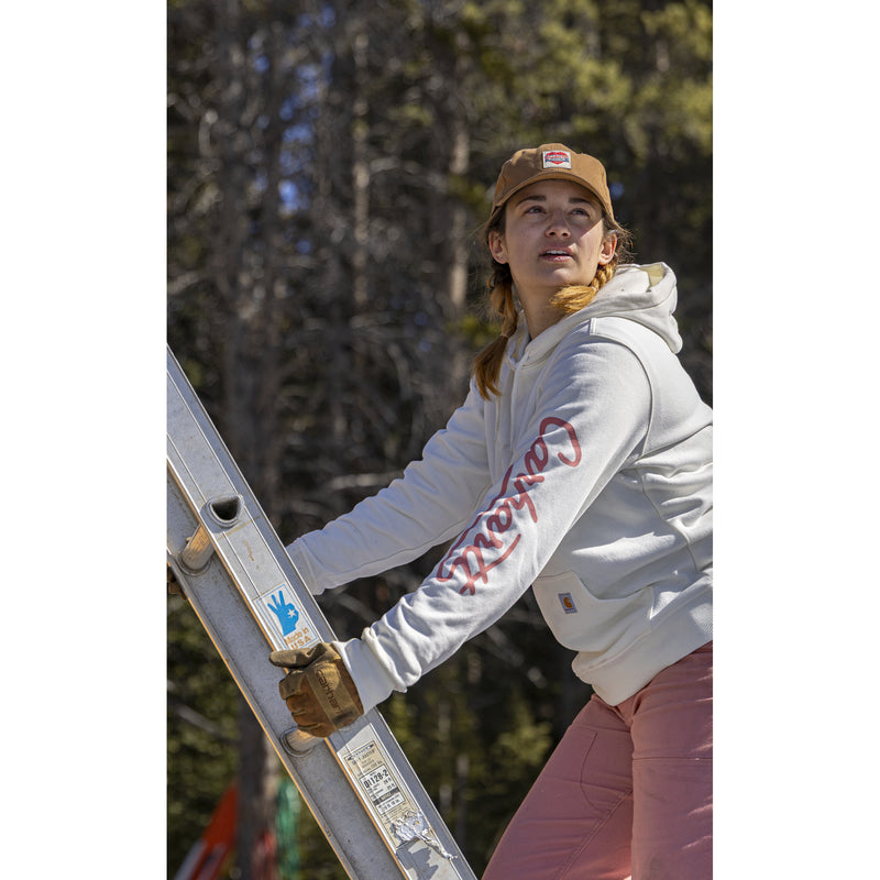 Women's Sawyer Script Logo Sleeve Sweatshirt | Eggshell