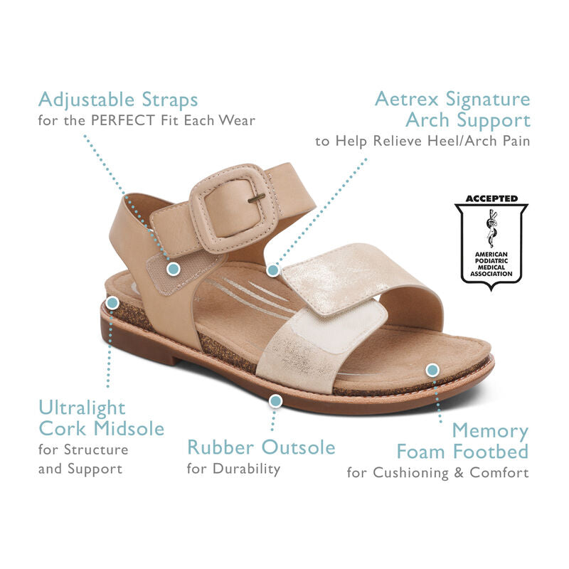 Women's Claire Quarter Strap Sandal Cognac