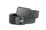 A gray belt with a solid gray buckle in the front