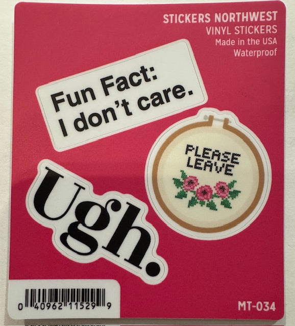 Snarky Ugh Mini Trio Stickers
