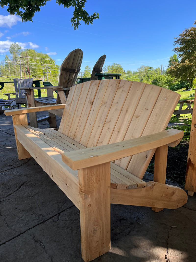 Adirondack Bench with Back and Arms | White Cedar