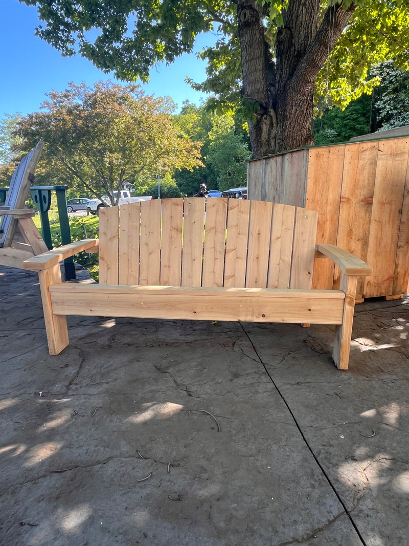 Adirondack Bench with Back and Arms | White Cedar