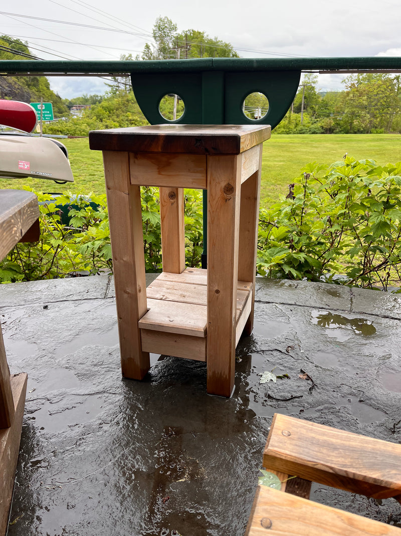 Tall White Cedar Side Table