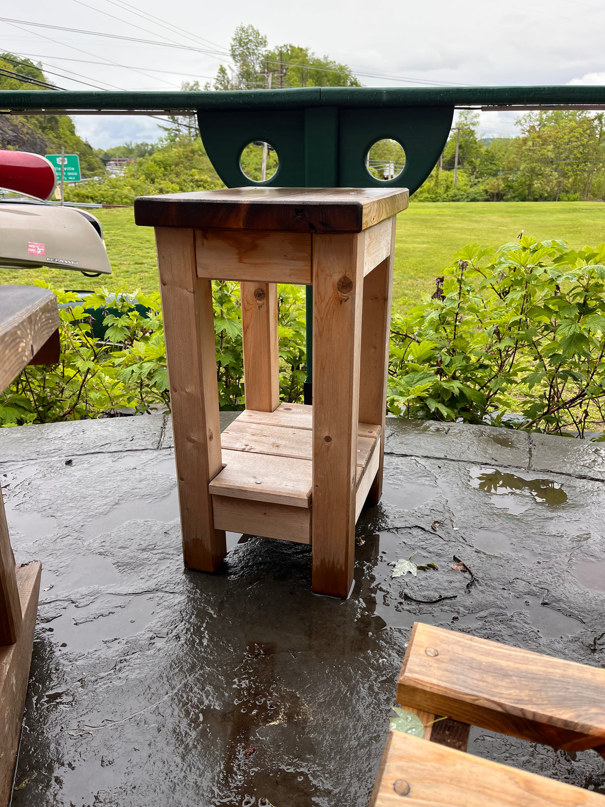 Tall White Cedar Side Table — Kenco Outfitters