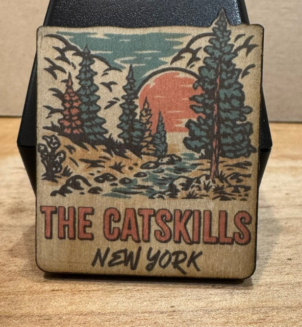 Mountains- Sun Illustrated Wood Magnet