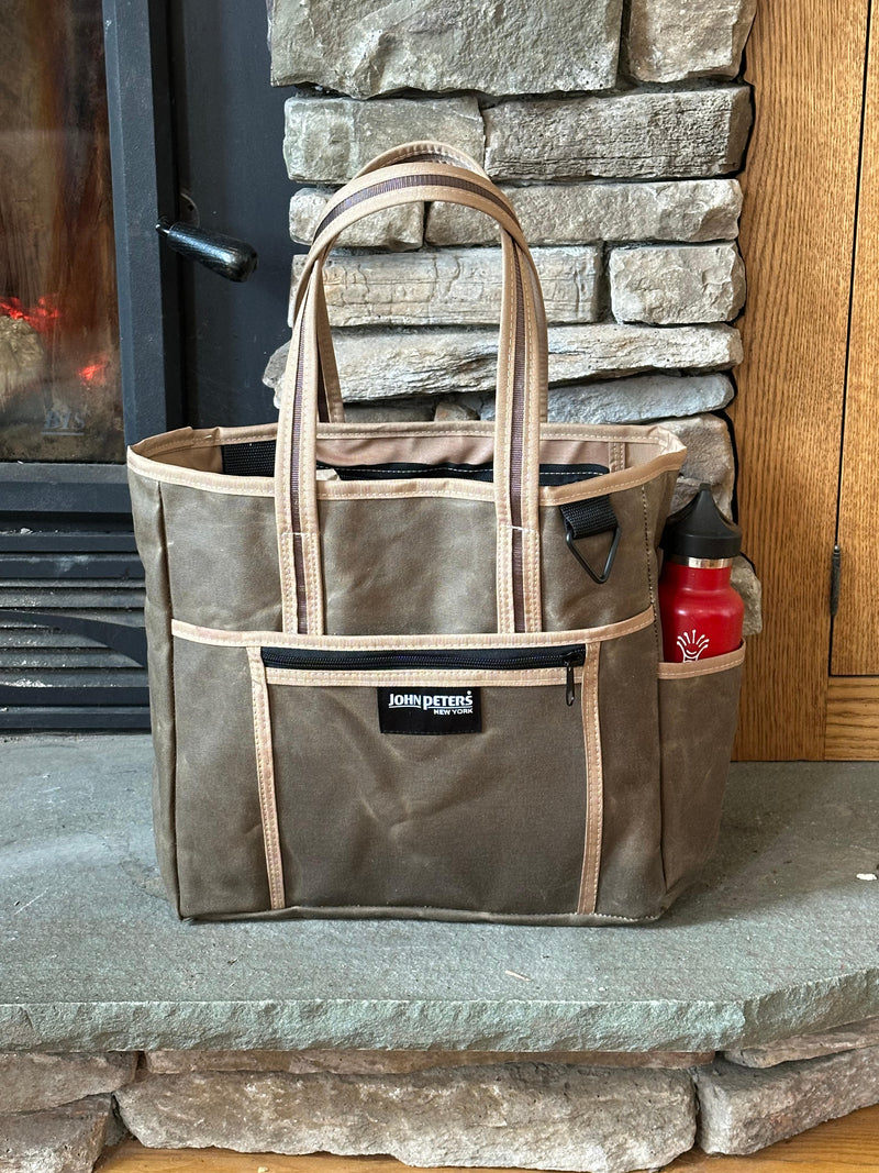 Large Waxed Cotton Laptop Tote