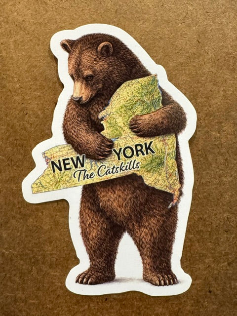 Bear With NY Catskills Map Sticker